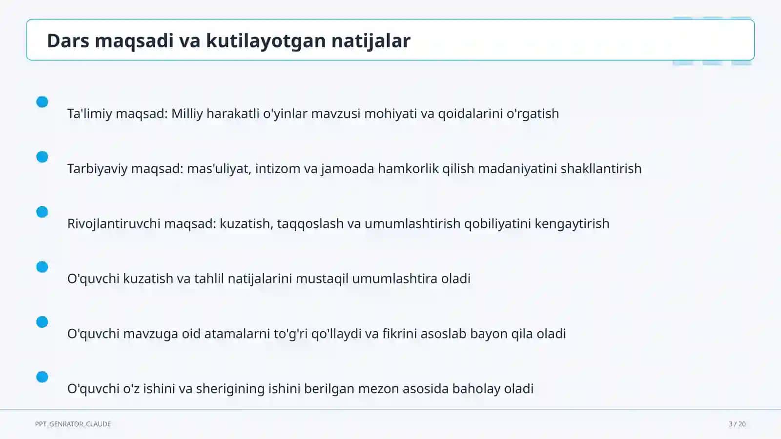 Milliy harakatli o'yinlar (4-sinf) 3