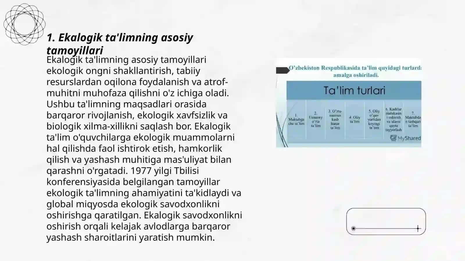 Ekalogik ta'lim berish davlat standartlari 3