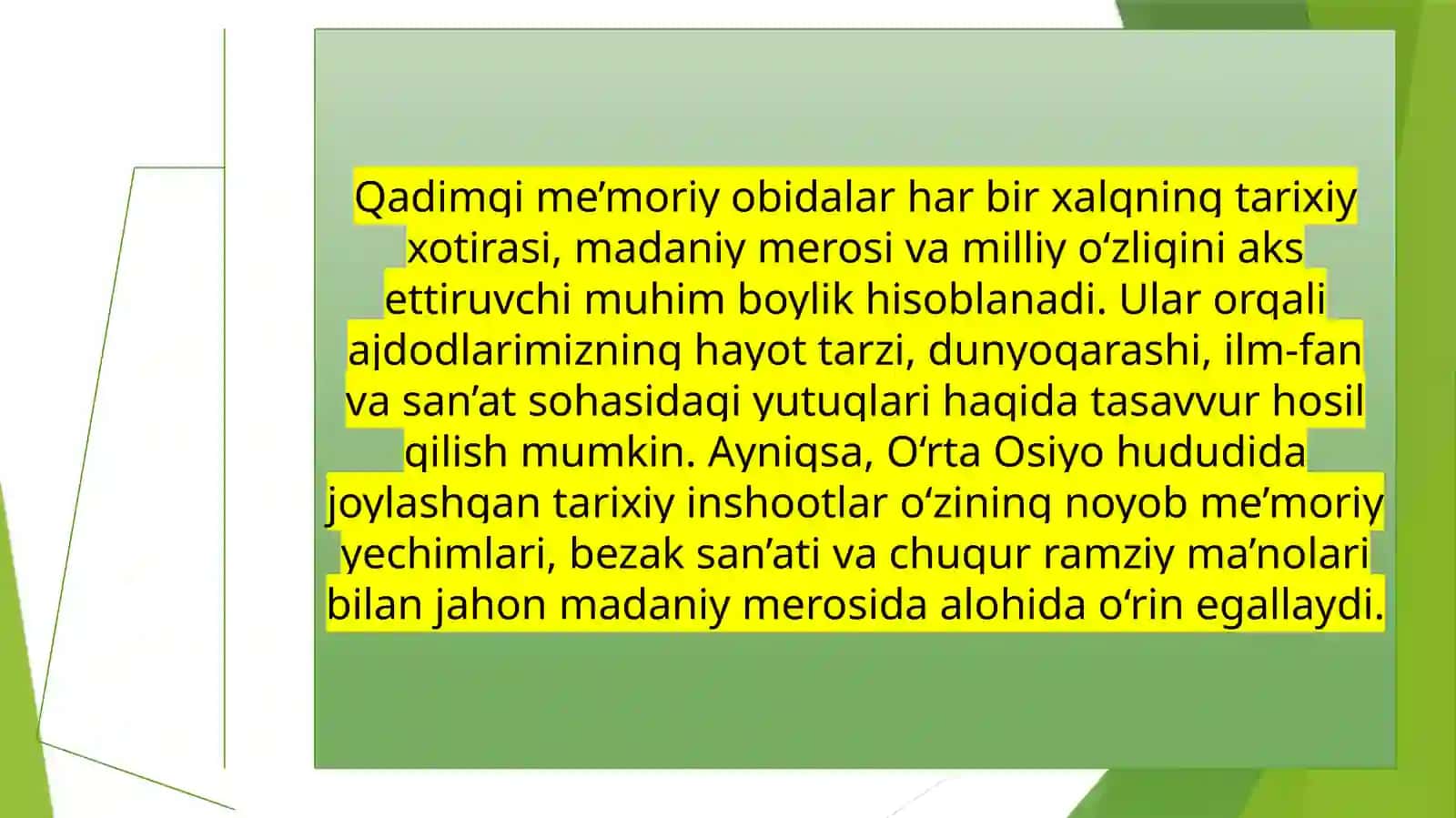Qadimgi me'moriy obidalarni, asrash, saqlash va restavratsiya qilish 3