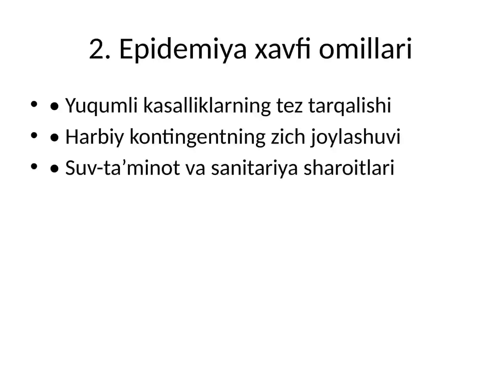 Qo‘shinlarni epidemiyaga qarshi va bakteriologik qurollardan himoya 3