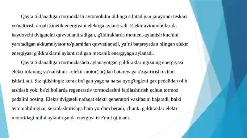 Regenerative tormozlash tizimi 3