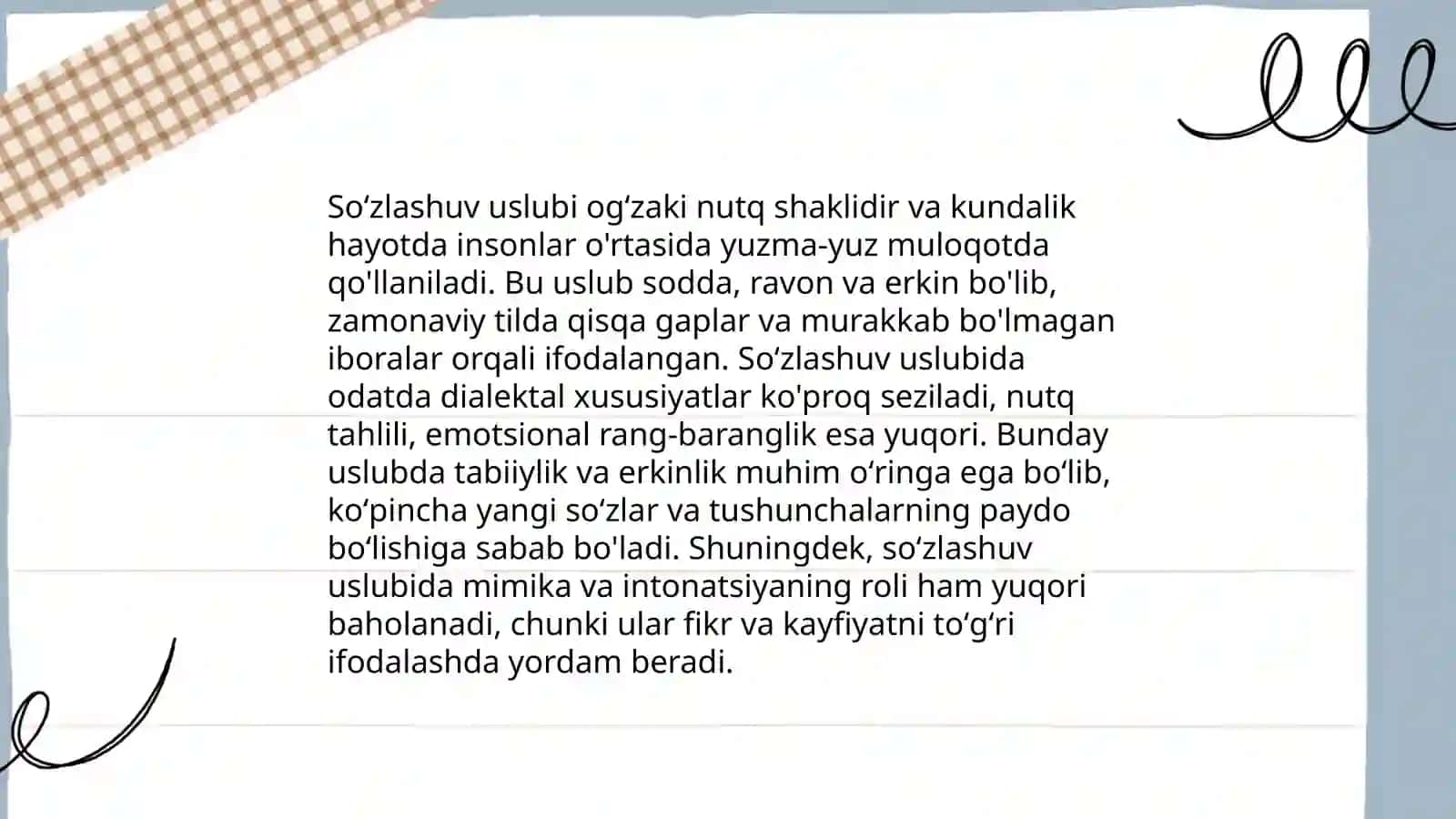 Soʻzlashuv uslubi 3