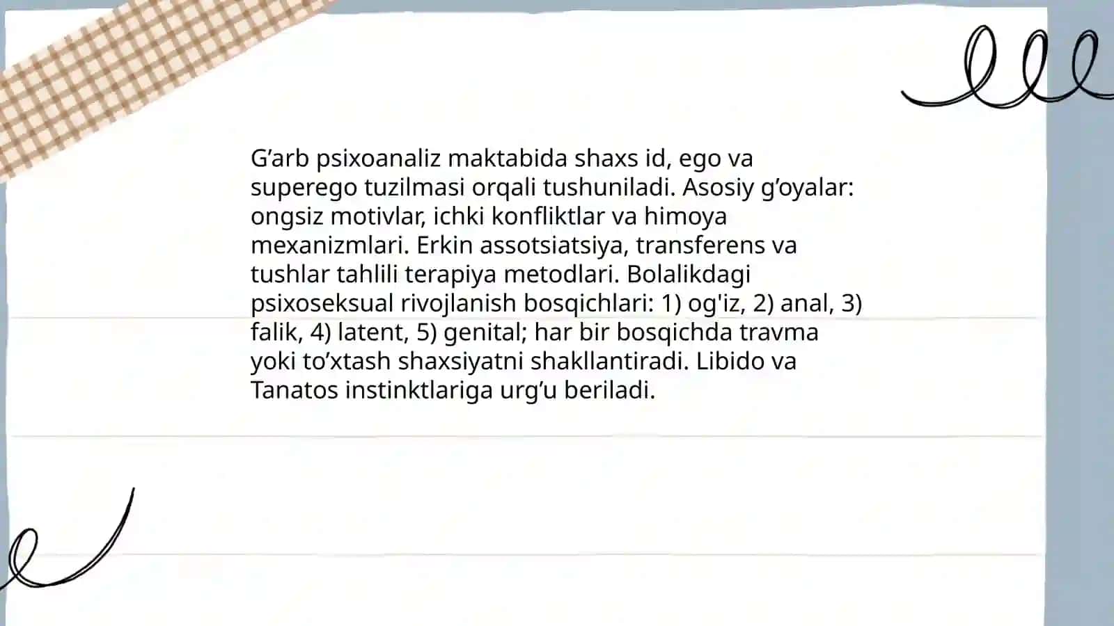 G’arb psixologiya maktabalarida shaxsni tadqiq etish 3