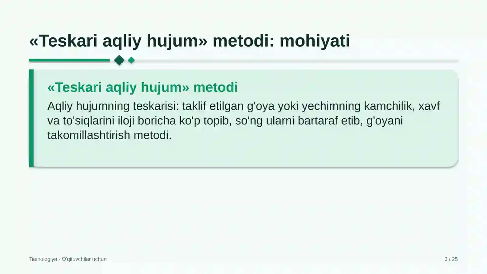 texnologiya darslarida teskari aqliy hujum metodidan foydalanish 8963 3