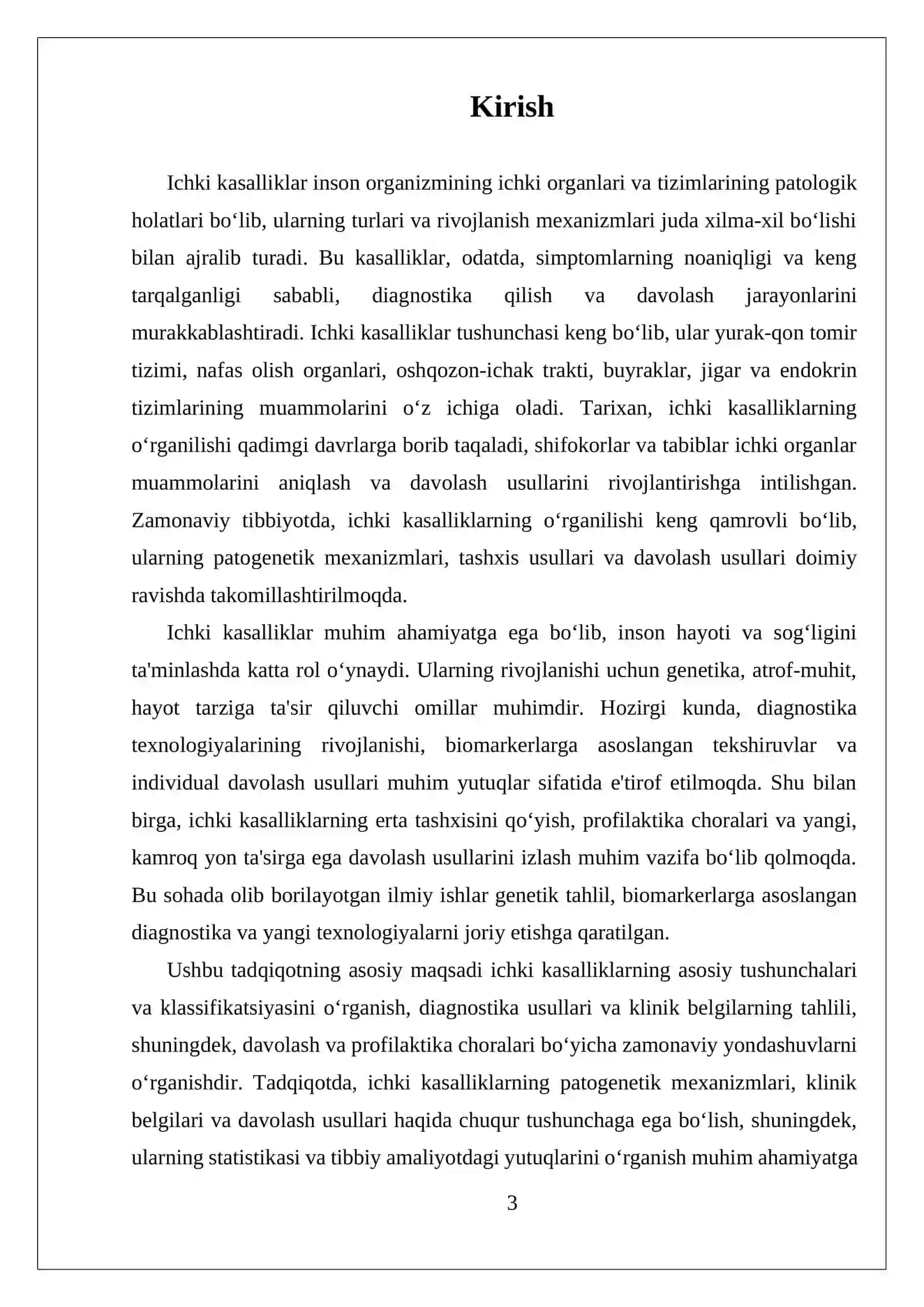 Ichki Kasalliklar va Davolash 3