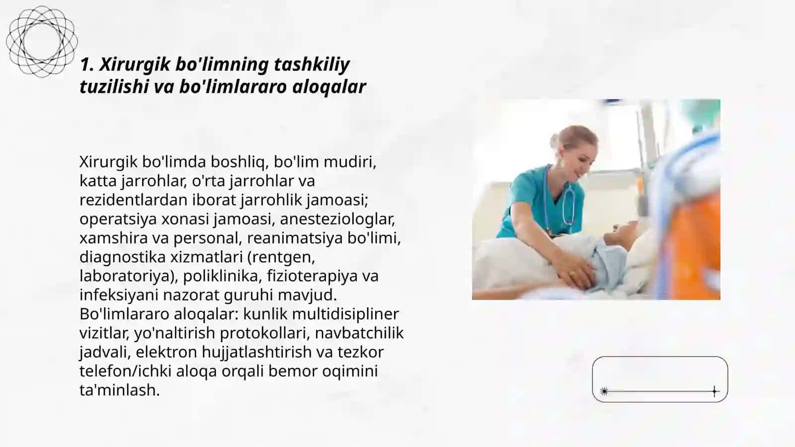 Xirurgik bemorlar umumiy parvarishi tuzilishi va tashkillashtirilishi 3