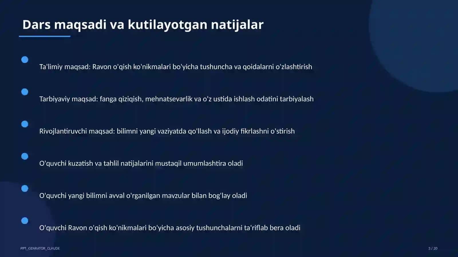 Ravon o'qish ko'nikmalari (1-sinf) 3