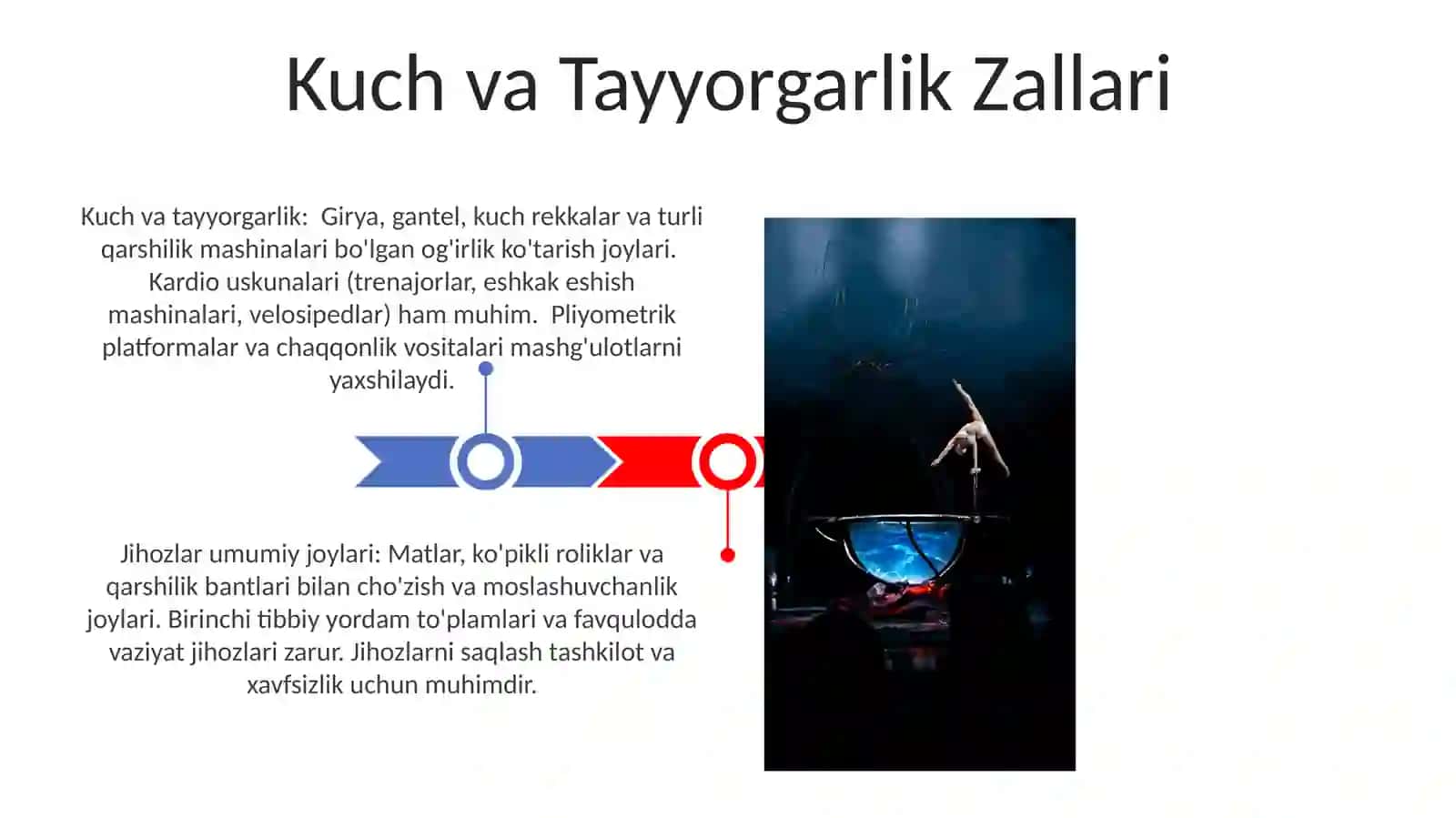 Gimnastika mashgʻulot joylari va ularni jihozlash 3