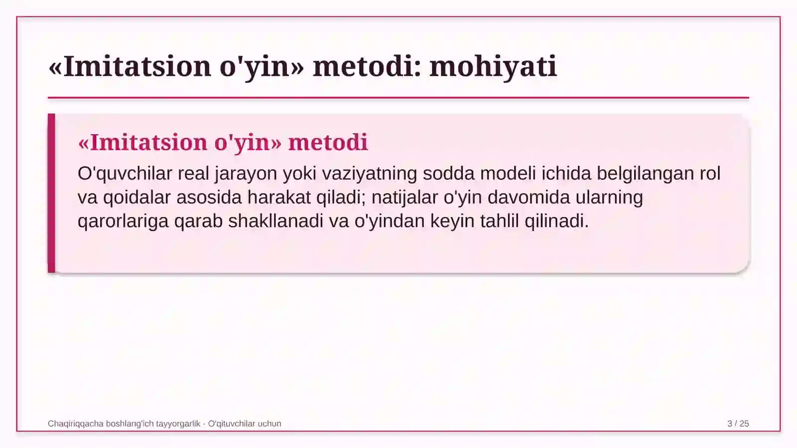 chaqiriqqacha boshlang'ich tayyorgarlik darslarida imitatsion o'yin metodidan foydalanish 4923 3