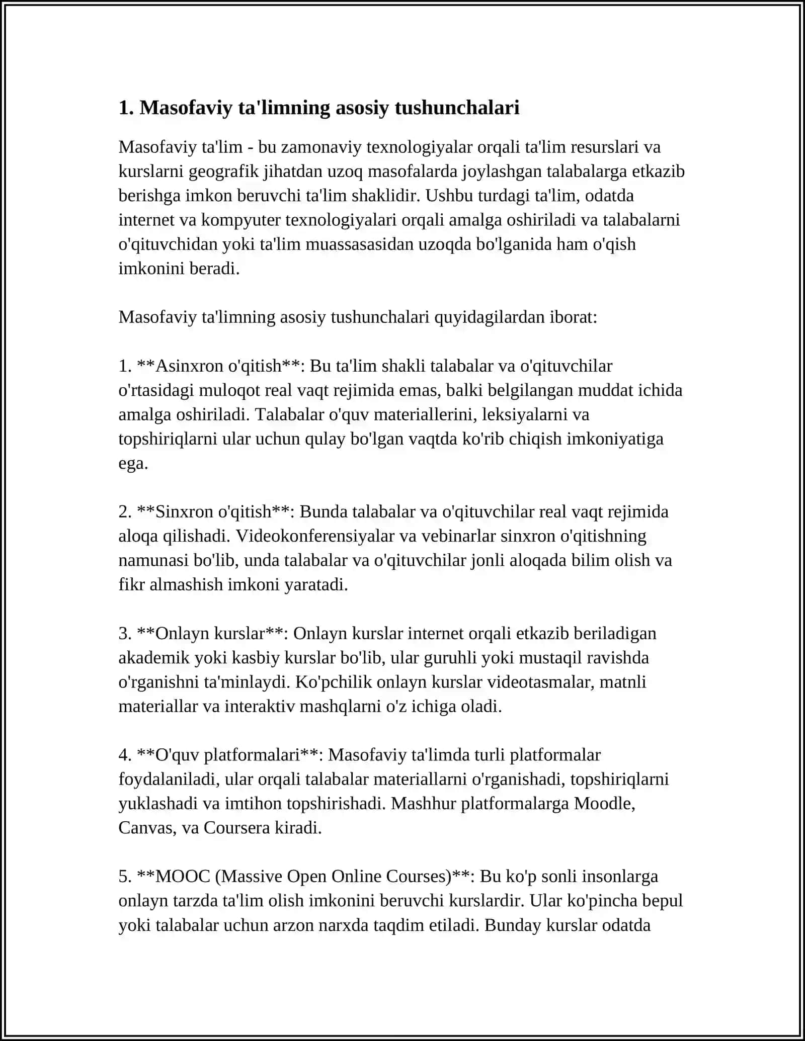 MASOFALI TAʼLIM IMKONIYATLARI, AFZALLIKLARI VA ELEKTRON DARSLIKLAR 3