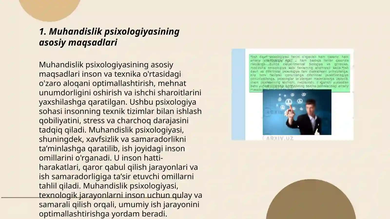 Muhandislik psixologiyasi fanining maqsad va vazifalari 3