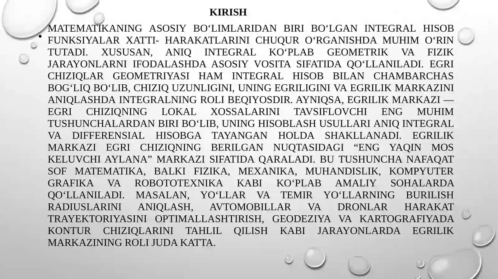 Aniq integralning egrichiziqning egrilik markazini topishga qo‘llanilishi 3
