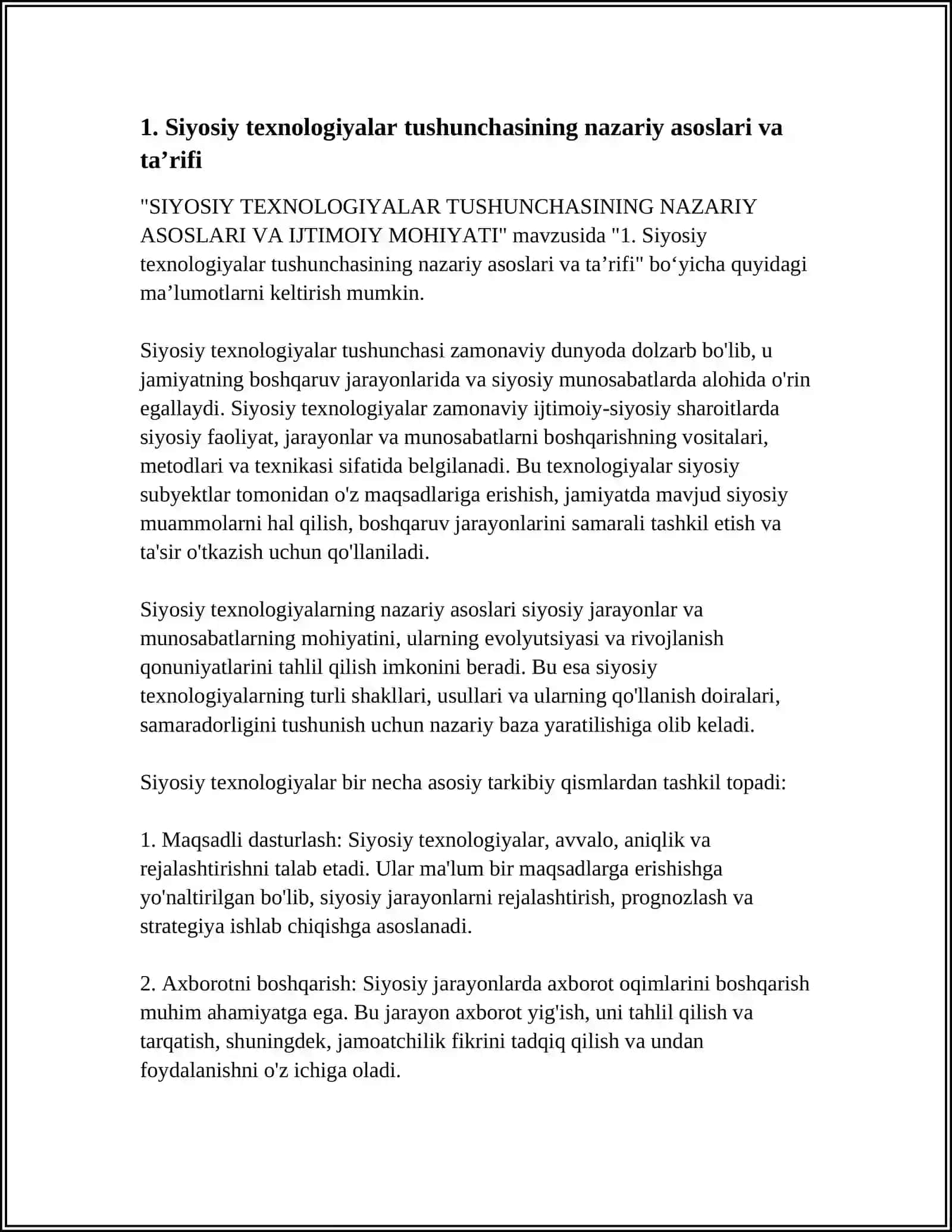 SIYOSIY TEXNOLOGIYALAR TUSHUNCHASINING NAZARIY ASOSLARI VA IJTIMOIY MOHIYATI 3