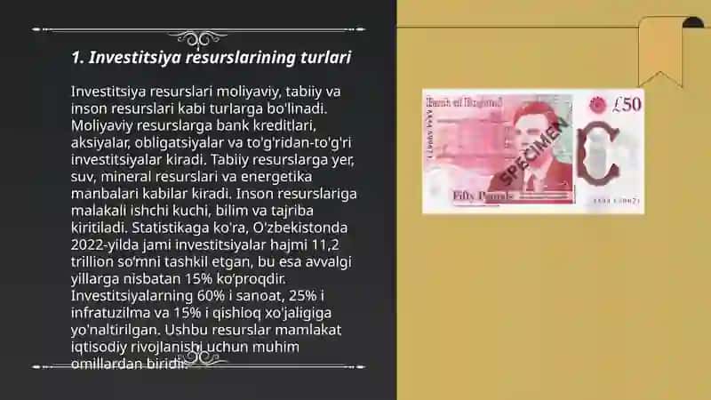 Iqtisodiyotning investitsiya resurslariga bo'lgan ehtiyoj va uni qoplashning asosiy manbalari 3