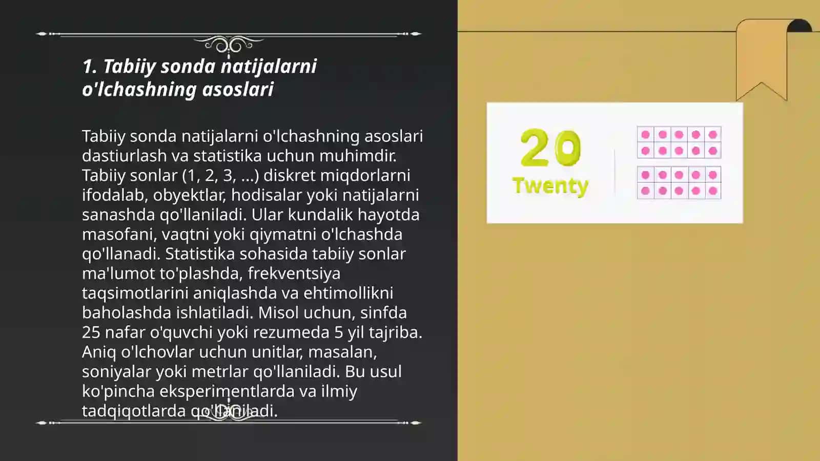 Tabiiy sonda natijalarni o'lchash 3