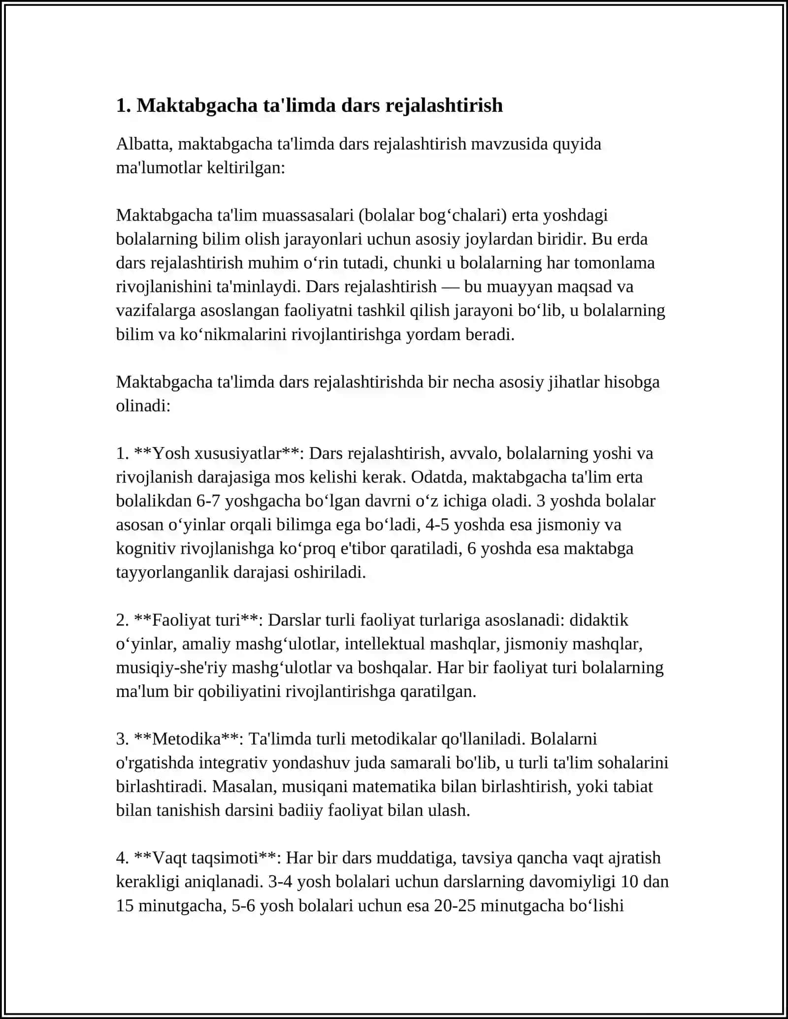 MAKTABGACHA TAʼLIM TASHKILOTLARIDA OʻQUV FAOLIYATINI TASHKIL ETISH 3