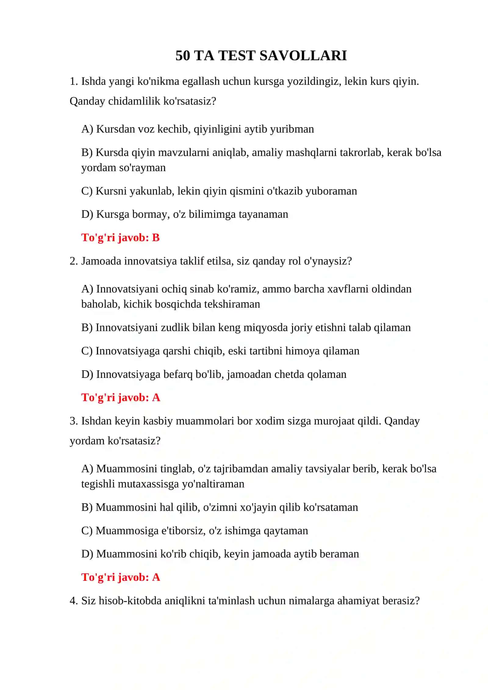 BOJXONA PSIXOLOGIK TEST 50 TA 3