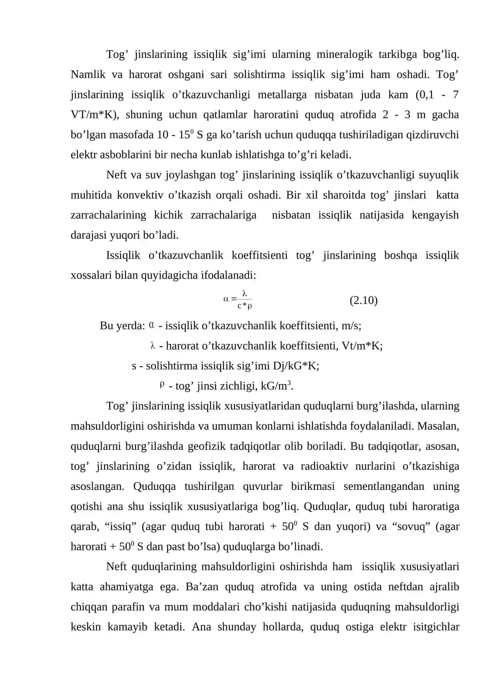 Tog` jinslarining issiqlik xossalari 3