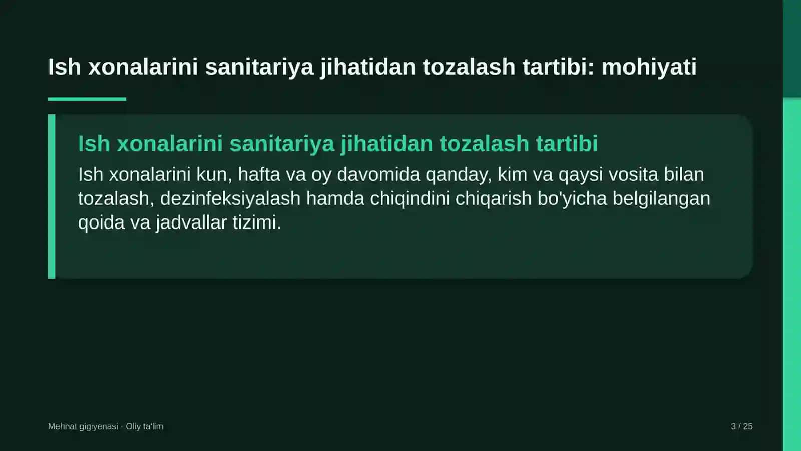 MEHNAT GIGIYENASI · OLIY TA'LIM 3