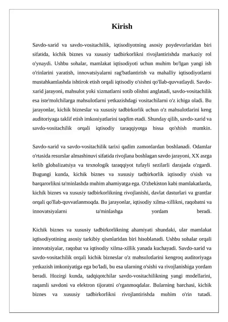 Kichik biznes va savdo-vositachilik 3