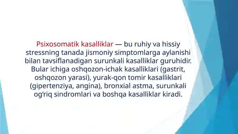 Psixosomatik kasalliklar va bemorlarining psixologik himoya mexanizmlari 3