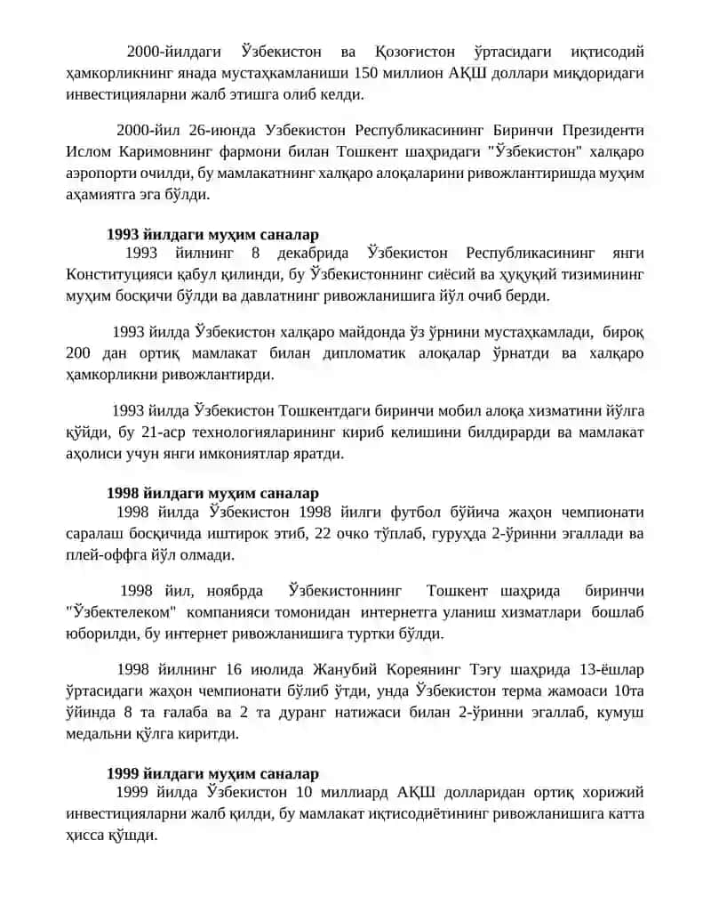 1991-yildan 2024-yilgacha boʻlgan muhim sanalar 3