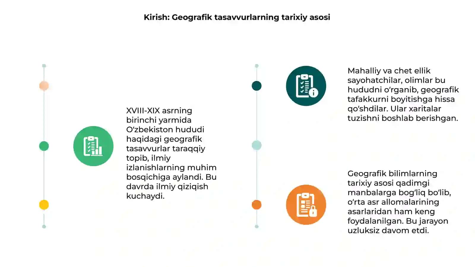 XVIII - XIX asrlarda O'zbekiston hududi tabiati haqida geografik tasavvurlar rivojlanishi 3