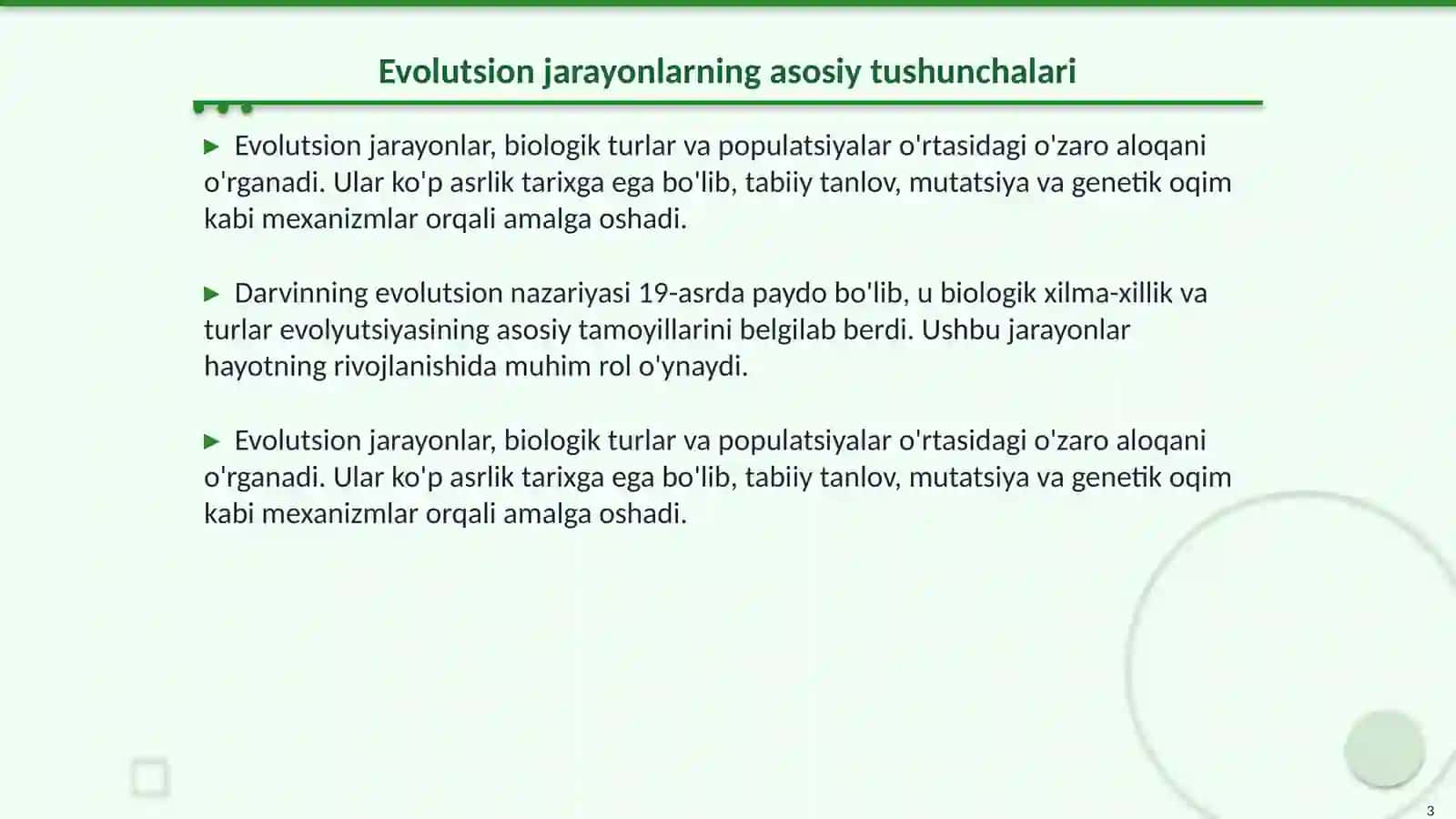 Populatsiya doirasida tur ichida yuz berdigan evalitsion jarayon 3
