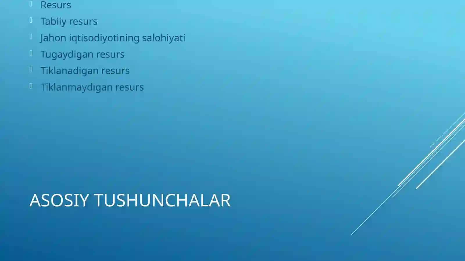 Tabiiy resurslar va jahon xo'jaligida foydalanish muammonlari 3