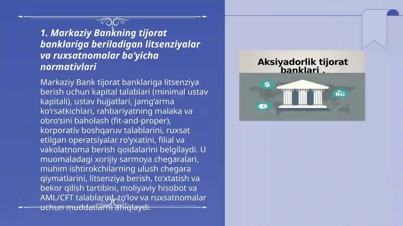 Markaziy Bank tomonidan tijorat banklari faoliyatini iqtisodit normativlar orqali tartibga solish 3