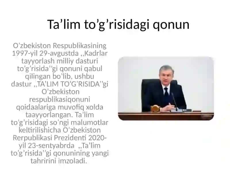 O’zbekiston Respublikasi Ta’lim Sistemasi 3