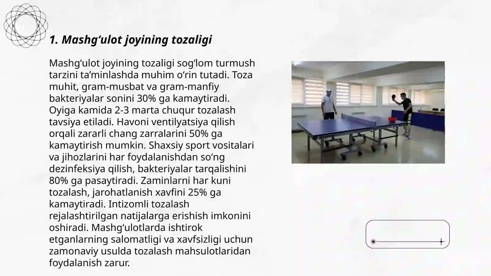 Jismoniy tarbiya mashgʻulotlarida sanitar gigenik sharoitlarga va bolalarni kiyimlariga qoʻyiladigan talablar 3