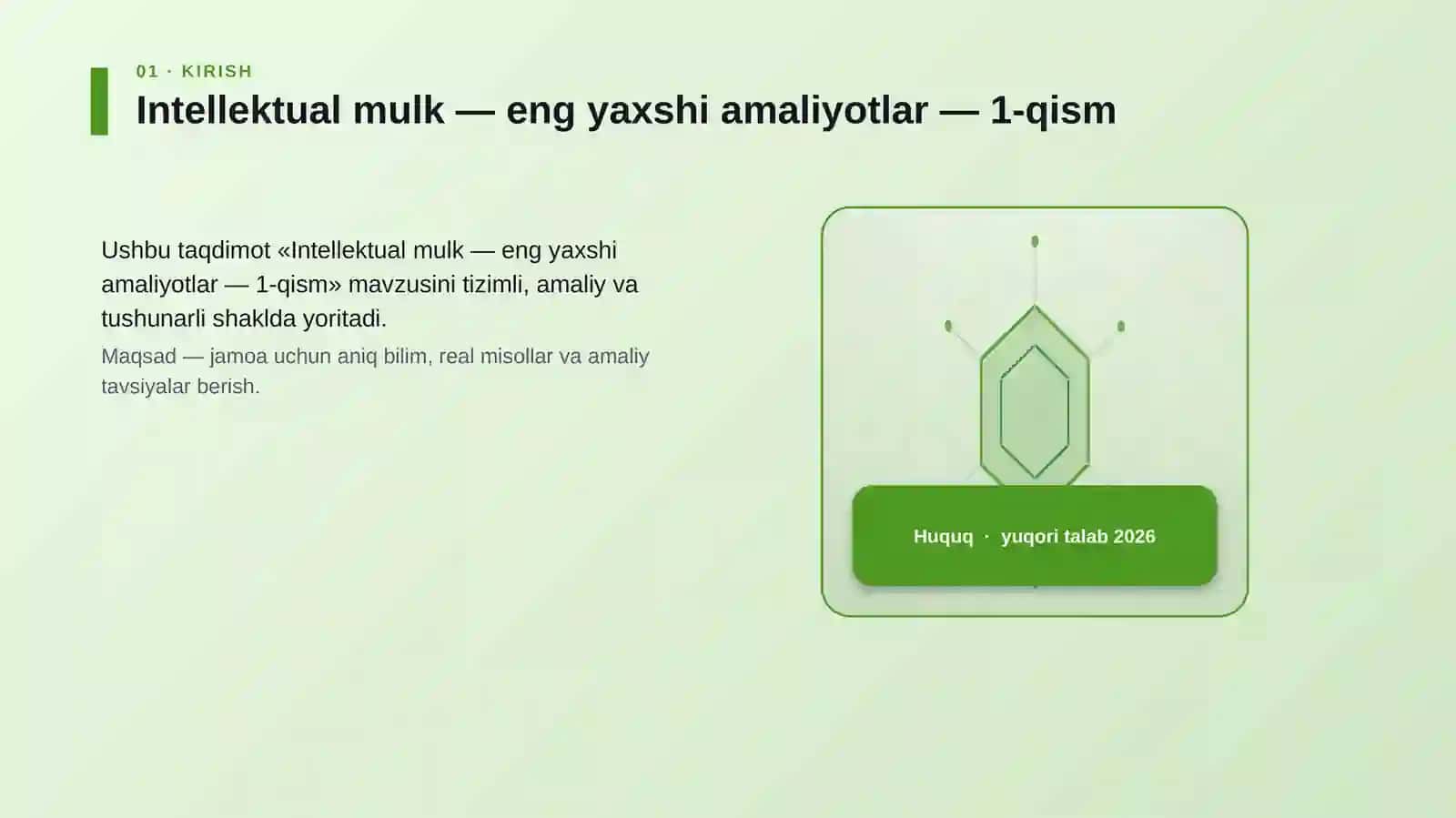 Intellektual mulk — eng yaxshi amaliyotlar — 1-qism 3