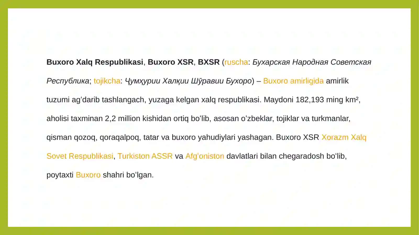 Buxoro va Xorazm xalq respublikalarining tashkil etilishi 3