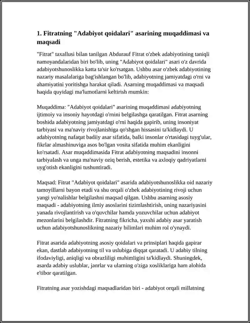 FITRATNING "ADABIYOT QOIDALARI", "ARUZ HAQIDA" ASARLARNI OʻRGANISH 3