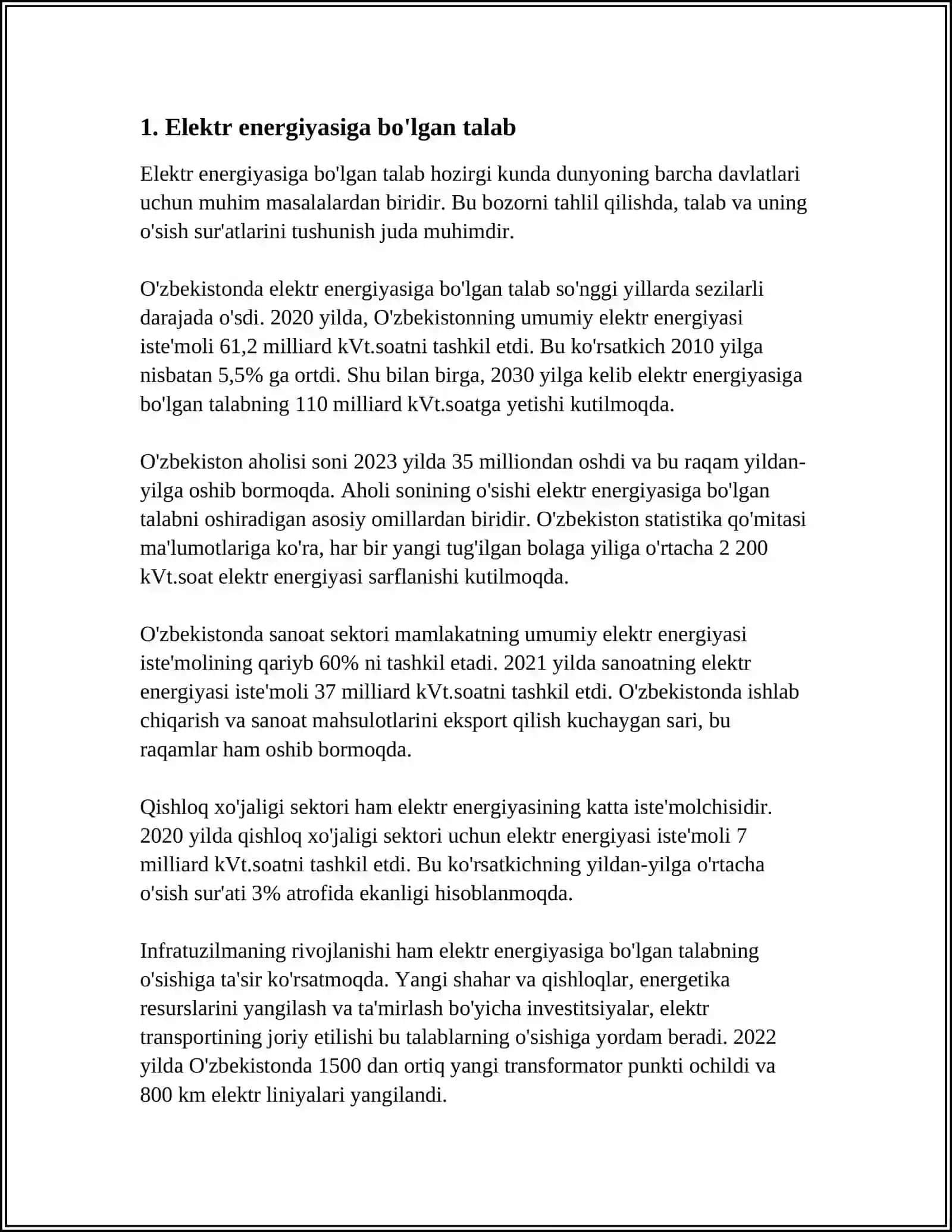 OʻZBEKISTONDA ELEKTR ENERGIYASI MUAMMOSI 3