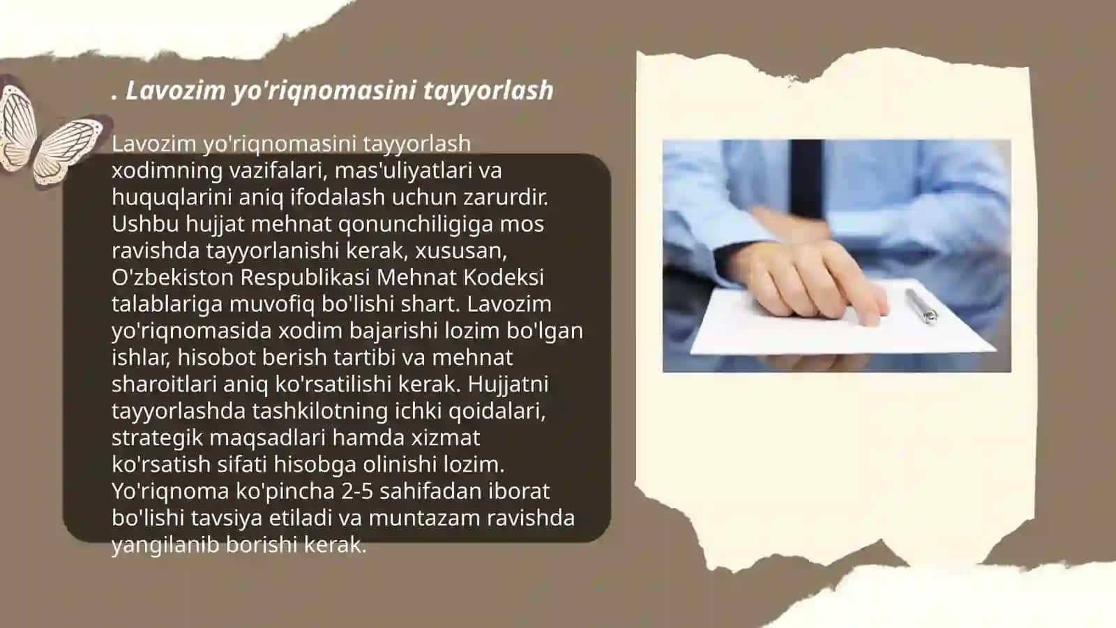 Lavozim yo'riqnomasini tayyorlash 3