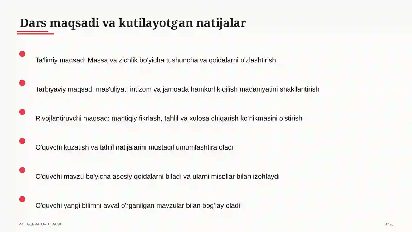 Massa va zichlik (6-sinf) 3