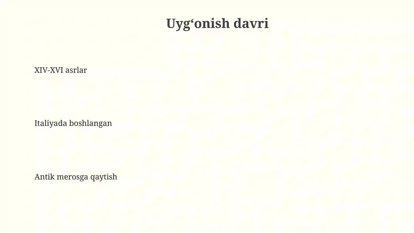 G‘ARBIY YEVROPADA UYG‘ONISH DAVRI 3