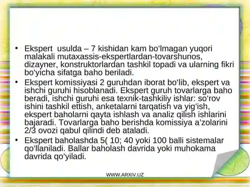 MAHSULOTLAR NOMENKLATURASI VA ASSORTIMENTI TAHLILI 3