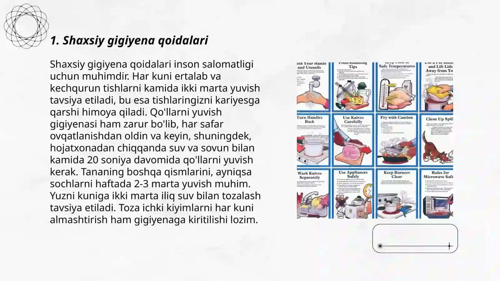 Shaxsiy gigiyena va ovqatlanish 3