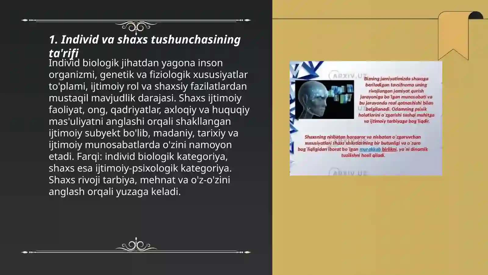 Individ va shaxs tushunchasi 3