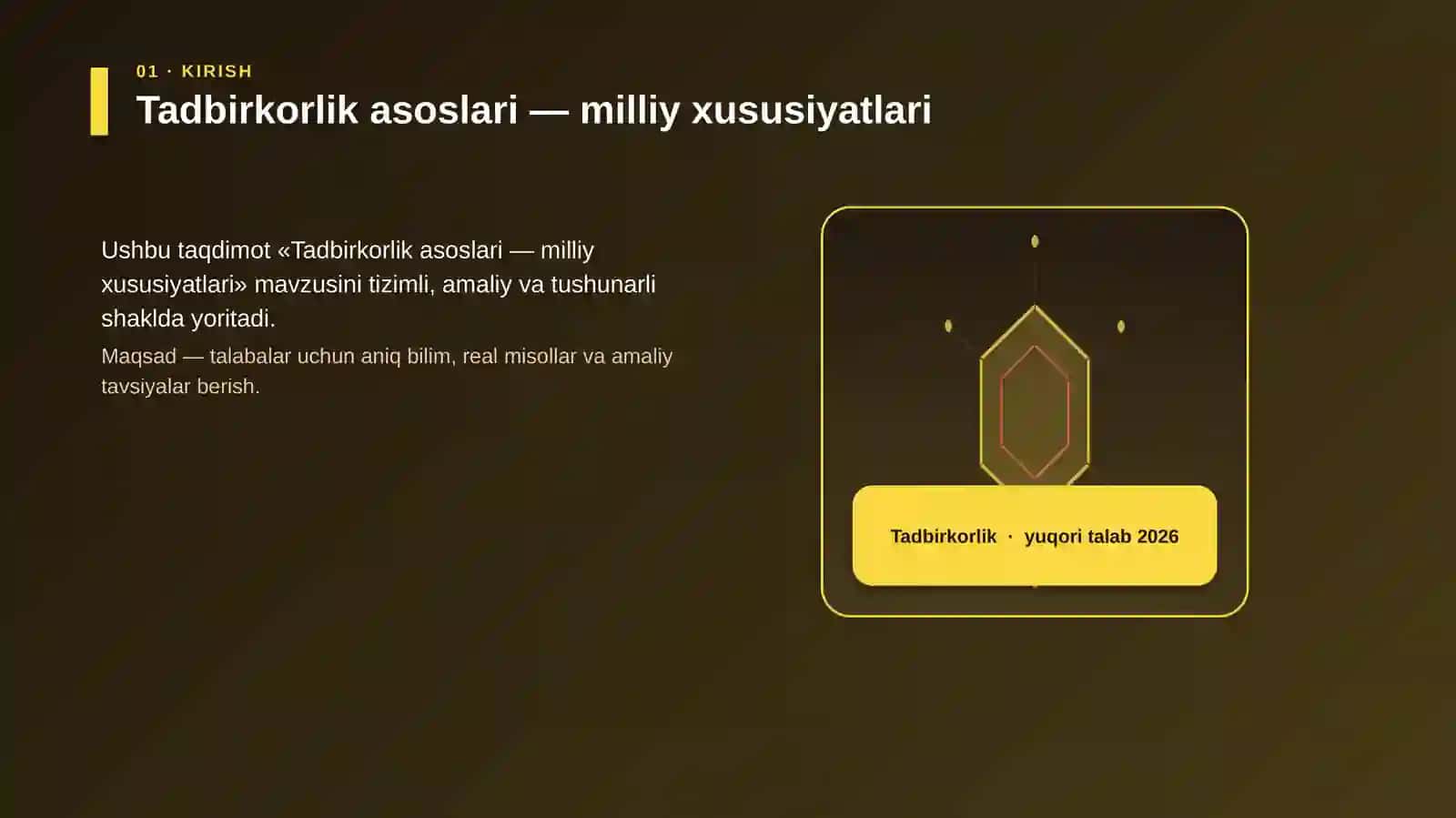 Tadbirkorlik asoslari — milliy xususiyatlari 3