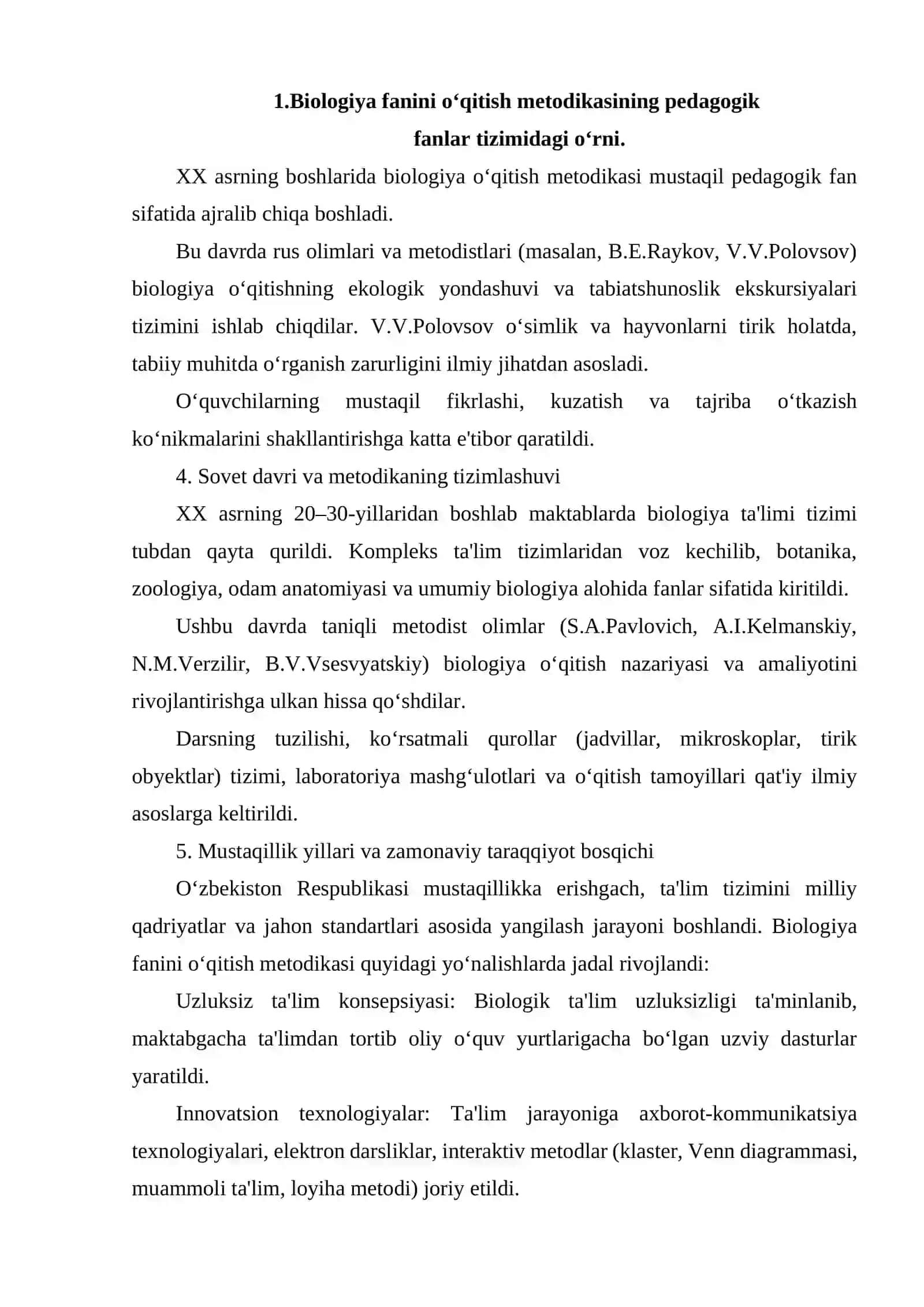 BIOLOGIYA FANINI O’QITISH METODIKASI FANINI RIVOJLANISH TARIXI 3