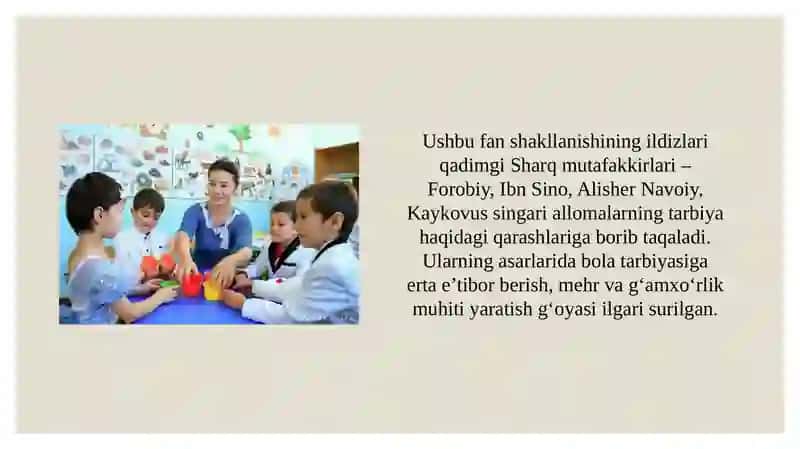 Ilk maktabgacha yoshdagi bolalar pedagogikasining fan sifatida rivojlanish bosqichlari 3