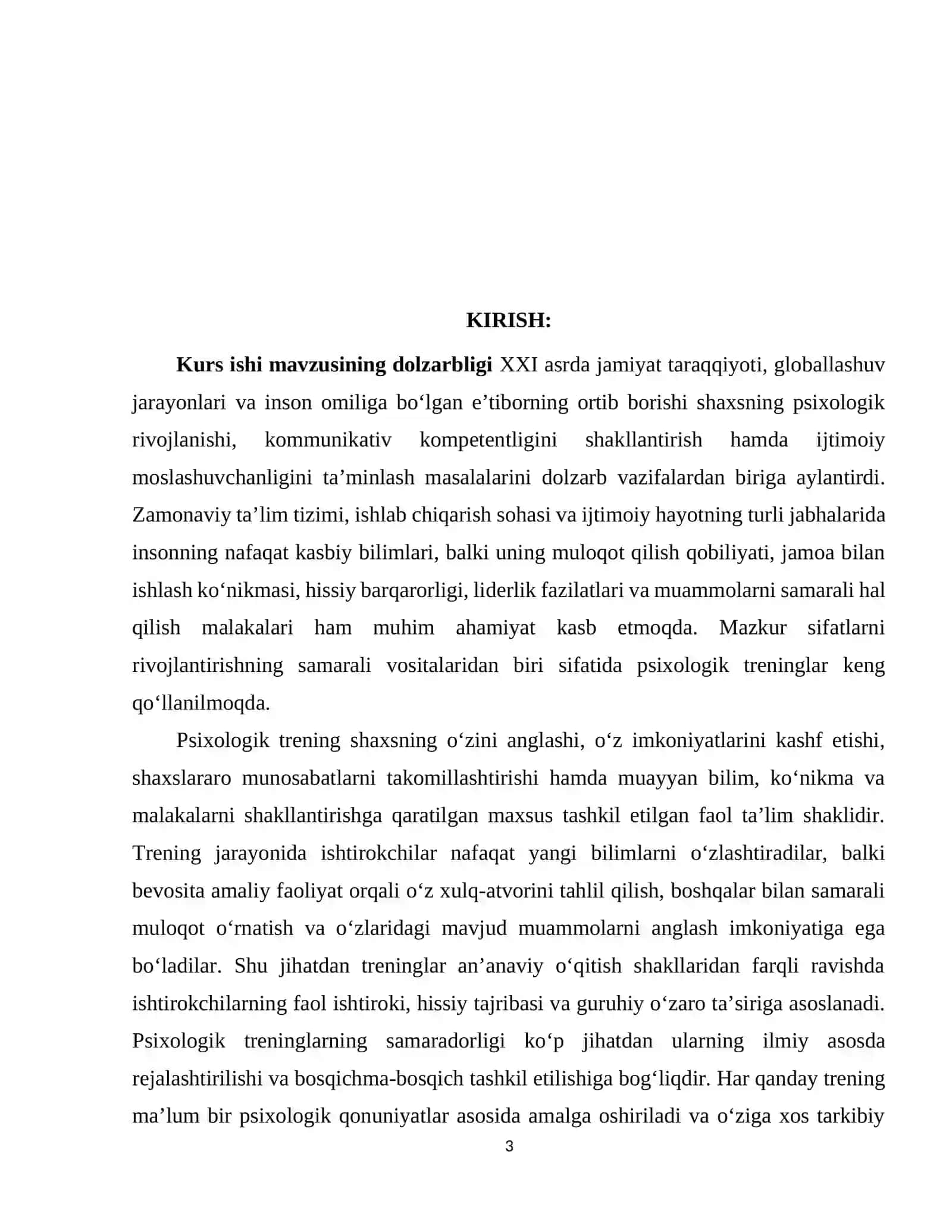 Trening oʻtkazish bosqichlari va ularning psixologik mazmuni 3