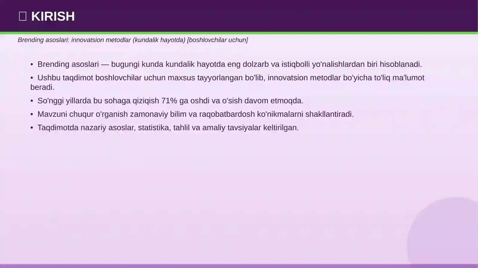 Brending Asoslari - Professional Taqdimot 2026 3