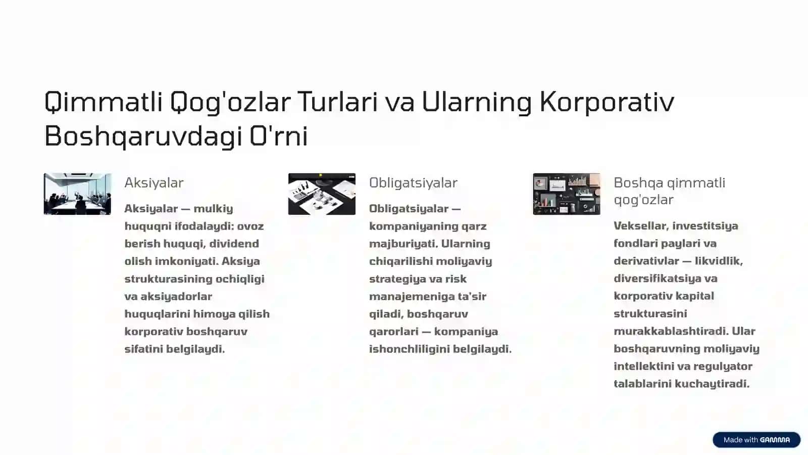 Qimmatli Qog'ozlar Muomilasini Tashkil Etish Asoslari 3