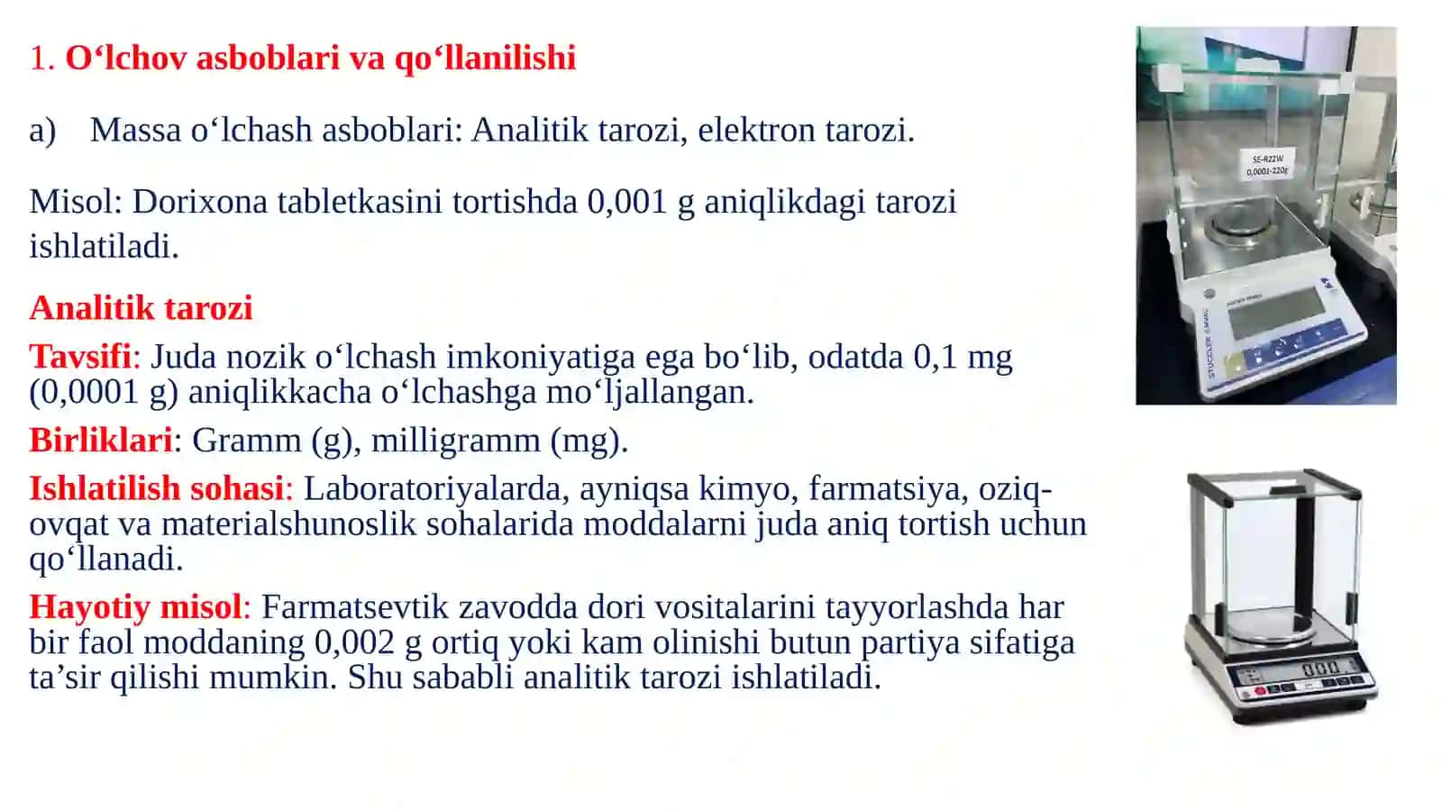 O‘lchash va o‘lchov asboblari va o‘lchov xatoliklari 3