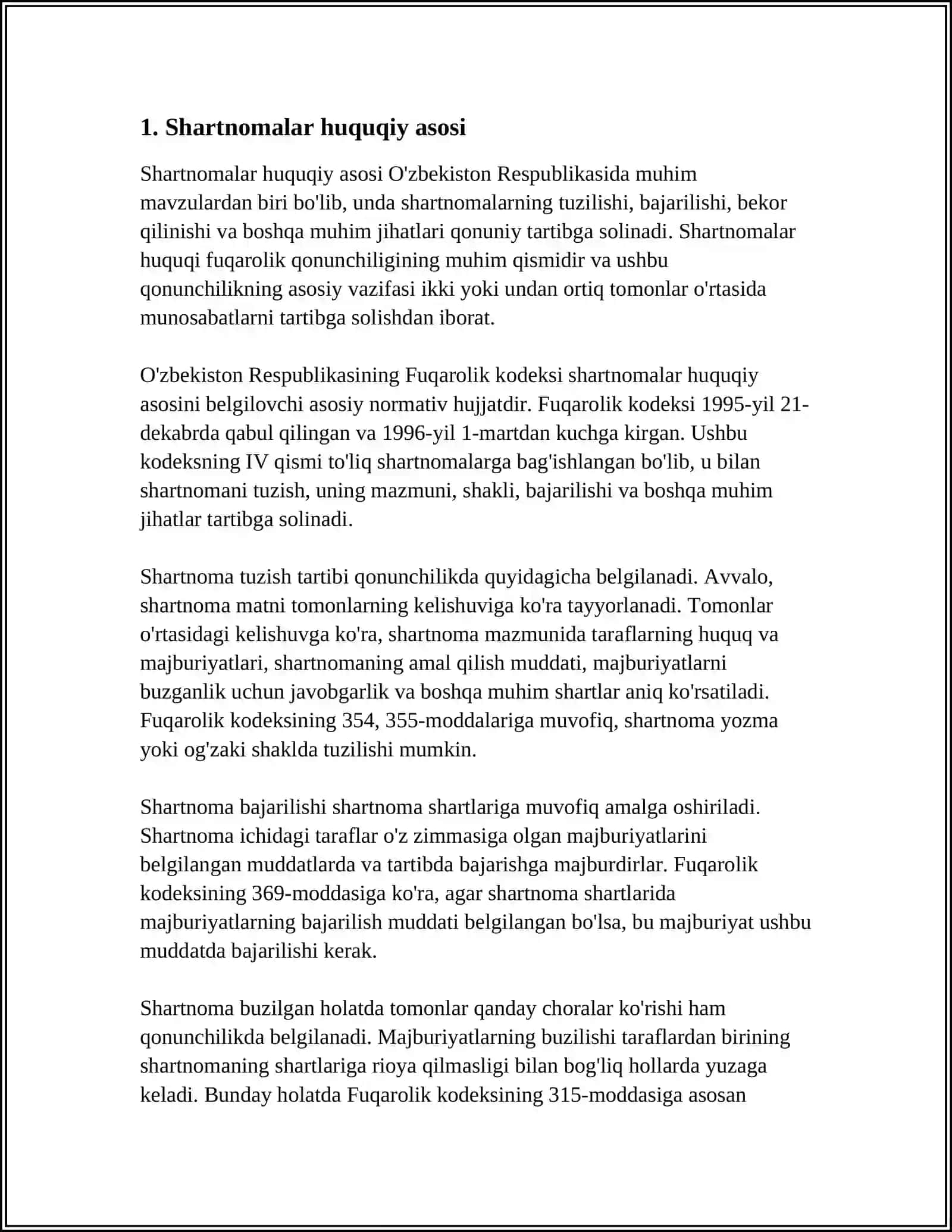 SHARTNOMALAR VA TASHKILOT NAZARYASI 3